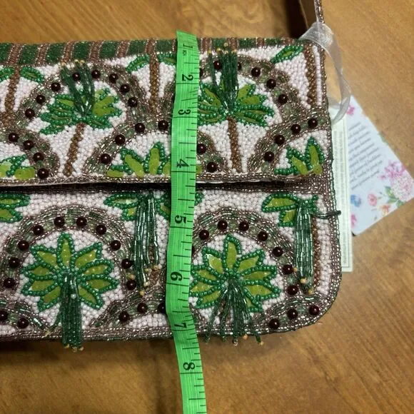 New Release Handcrafted In India Tropical Palm Tree Beaded Bag Viral TikTok RARE - Picture 9 of 16